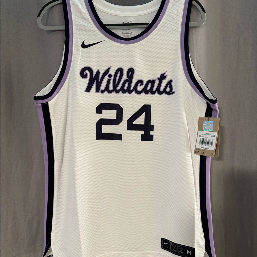 Kansas State Wildcats Basketball Jersey Nike White Men's Medium & Large